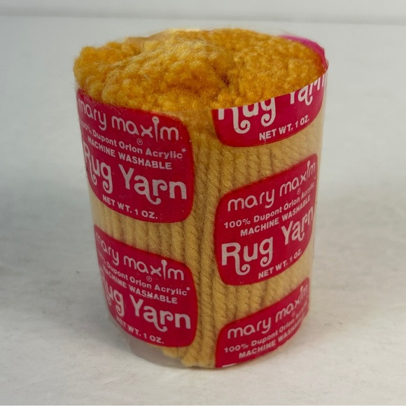 Mary Maxim Vibrant Red and Gold Rug Yarn - Picture 4 of 5